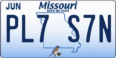 MO license plate PL7S7N