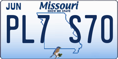 MO license plate PL7S7O