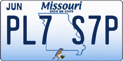 MO license plate PL7S7P