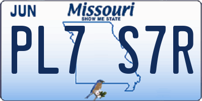 MO license plate PL7S7R