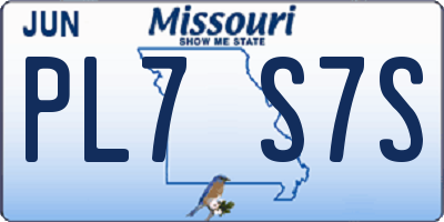 MO license plate PL7S7S