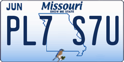 MO license plate PL7S7U