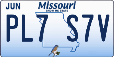 MO license plate PL7S7V
