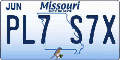 MO license plate PL7S7X