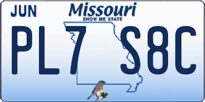 MO license plate PL7S8C