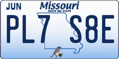 MO license plate PL7S8E
