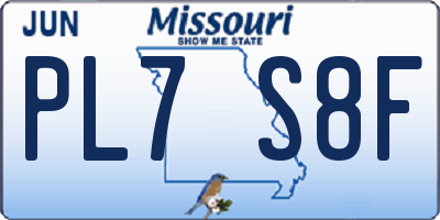 MO license plate PL7S8F
