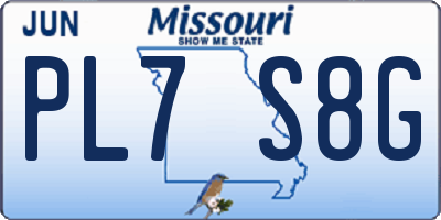 MO license plate PL7S8G