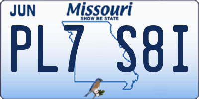 MO license plate PL7S8I