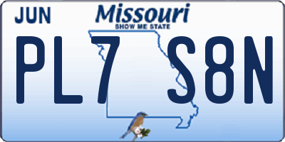 MO license plate PL7S8N