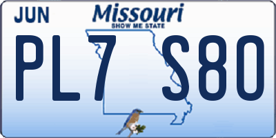 MO license plate PL7S8O