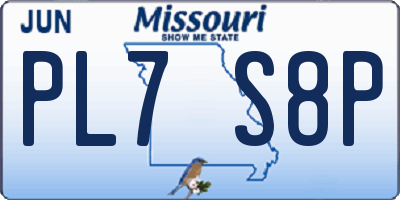 MO license plate PL7S8P