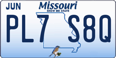 MO license plate PL7S8Q