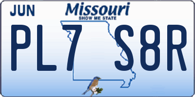 MO license plate PL7S8R