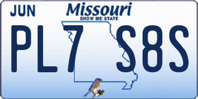 MO license plate PL7S8S