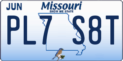 MO license plate PL7S8T