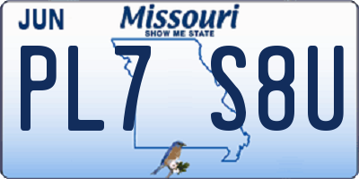 MO license plate PL7S8U