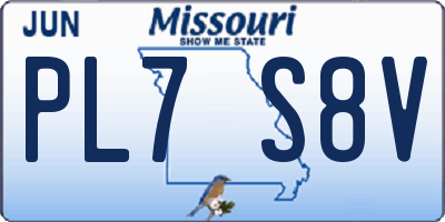 MO license plate PL7S8V