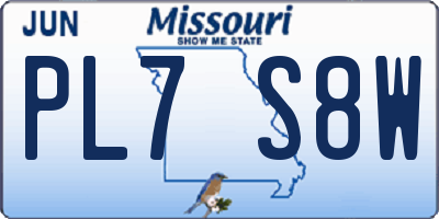 MO license plate PL7S8W