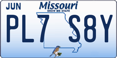 MO license plate PL7S8Y