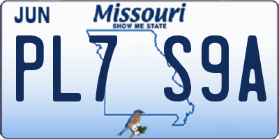 MO license plate PL7S9A