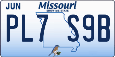 MO license plate PL7S9B