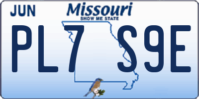MO license plate PL7S9E
