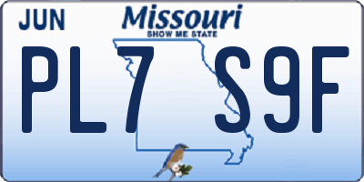 MO license plate PL7S9F