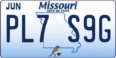 MO license plate PL7S9G