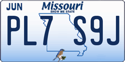 MO license plate PL7S9J
