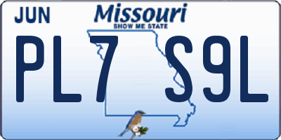 MO license plate PL7S9L