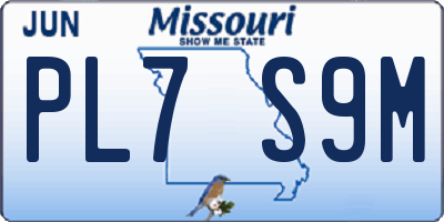 MO license plate PL7S9M