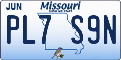 MO license plate PL7S9N