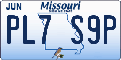 MO license plate PL7S9P