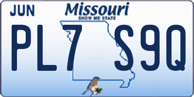 MO license plate PL7S9Q