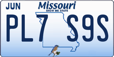 MO license plate PL7S9S