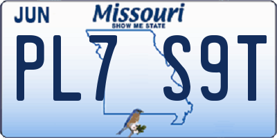 MO license plate PL7S9T
