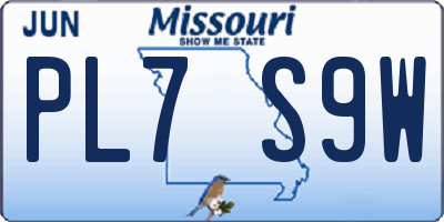MO license plate PL7S9W
