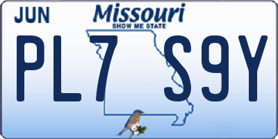 MO license plate PL7S9Y