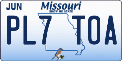 MO license plate PL7T0A