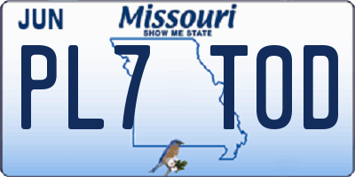 MO license plate PL7T0D