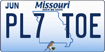 MO license plate PL7T0E