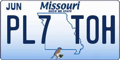 MO license plate PL7T0H