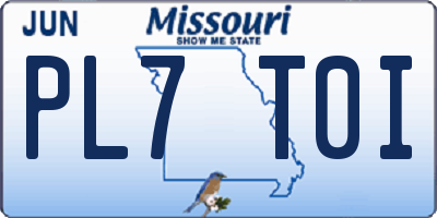 MO license plate PL7T0I