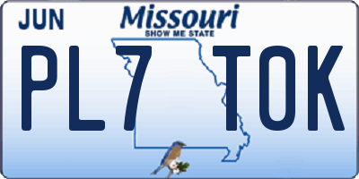 MO license plate PL7T0K