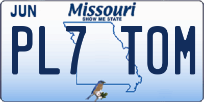MO license plate PL7T0M