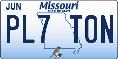 MO license plate PL7T0N