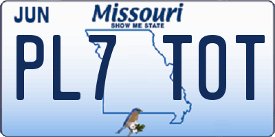 MO license plate PL7T0T