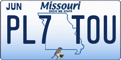 MO license plate PL7T0U