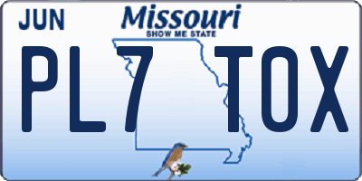 MO license plate PL7T0X